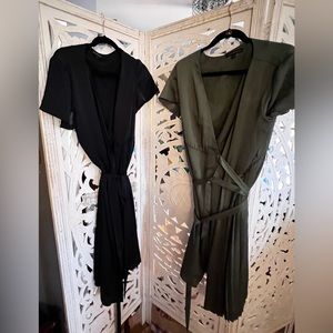 Wrapped Dresses  Army Green and Blue